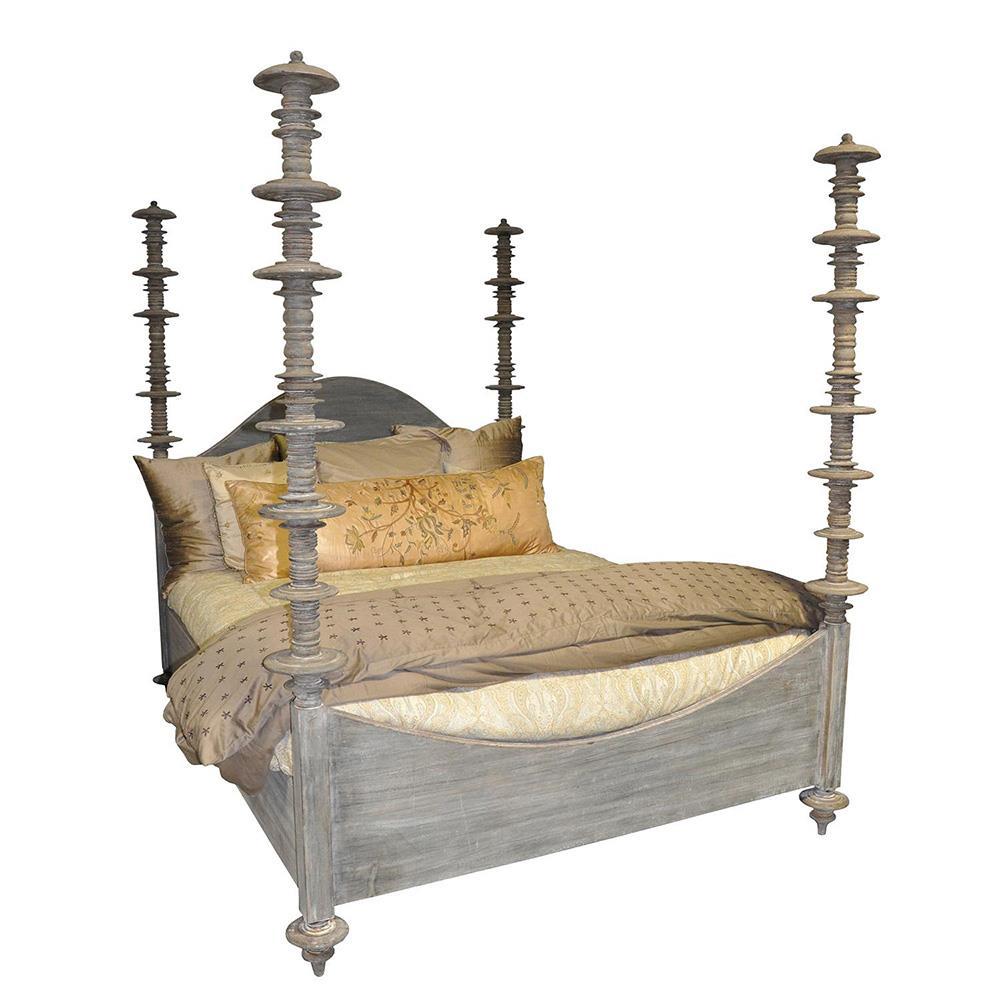 Fletcher Weathered Brown Queen Bed Frame