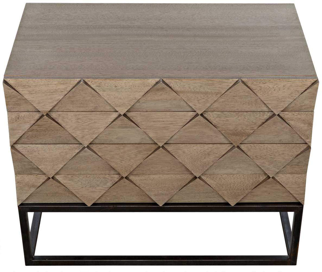 Deandra Washed Walnut Sideboard with Metal Stand