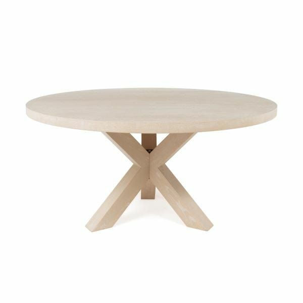 Worlds Away Worlds Away Greer Tripod Base Round Dining Table - Cerused Oak GREER CO