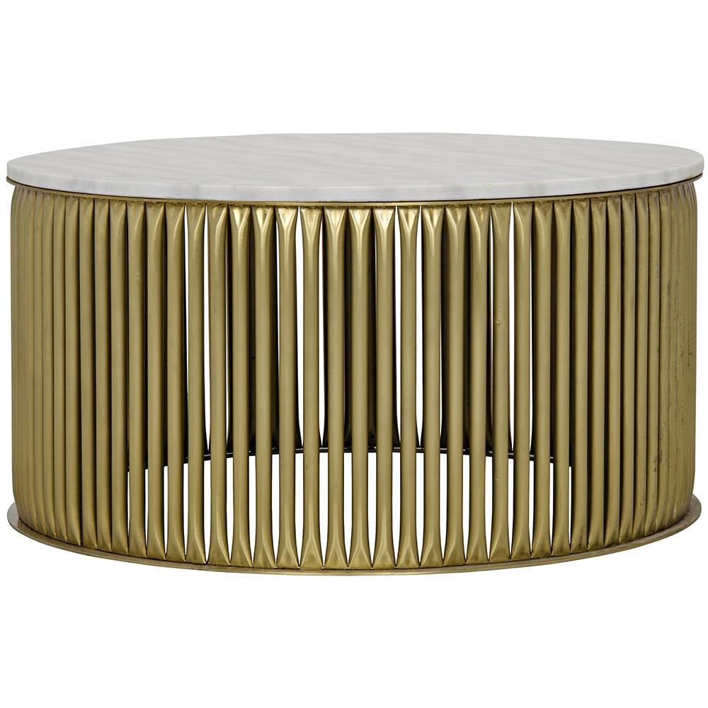 Leland Coffee Table - Antique Brass