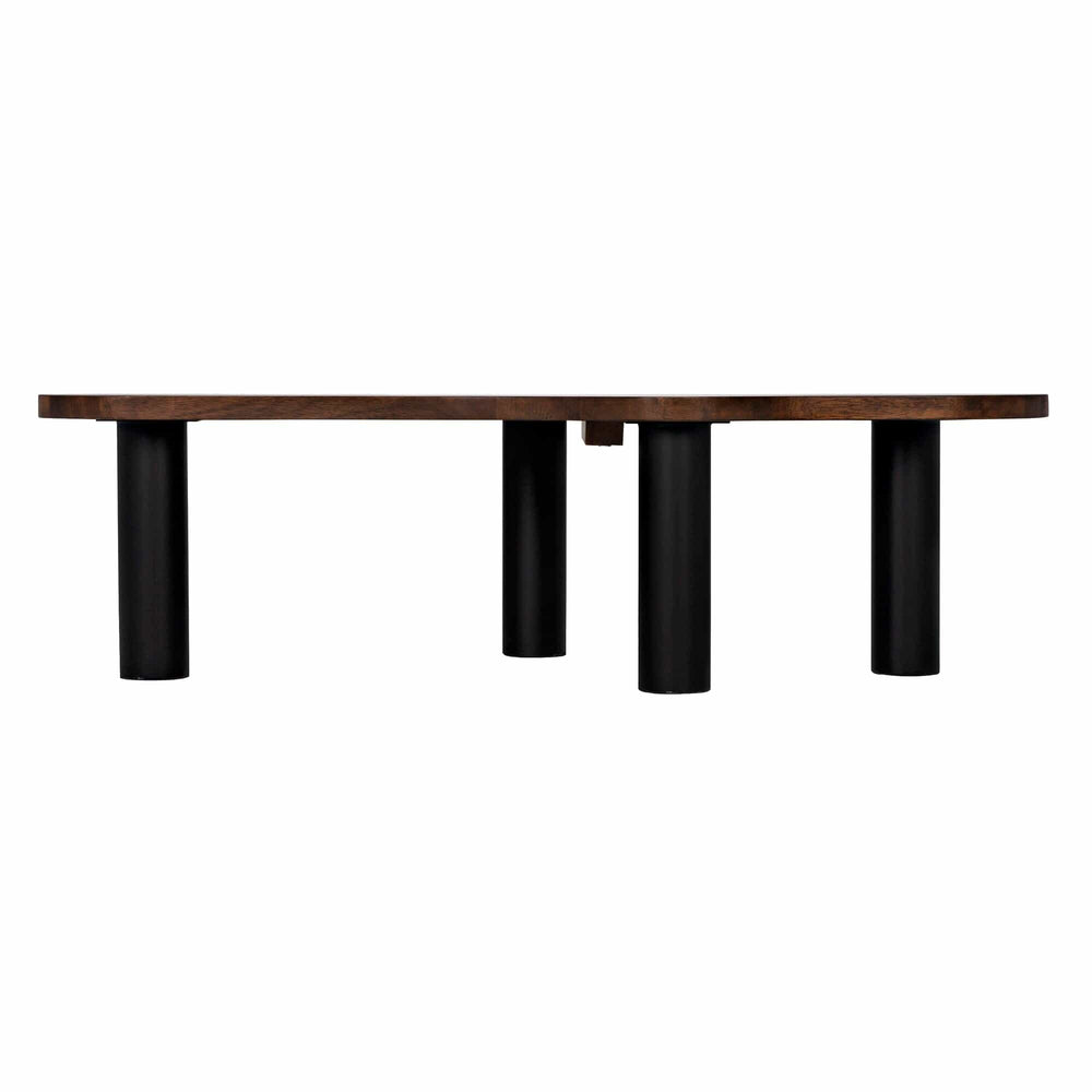 Sienna Coffee Table - Dark Walnut with Black Steel Base