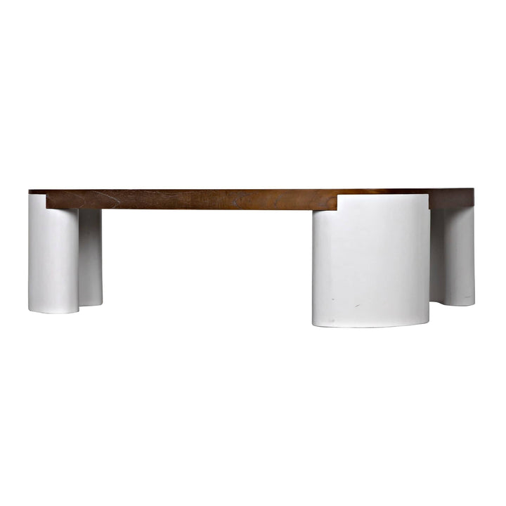 Pamela Coffee Table - Gray Wash and Solid White