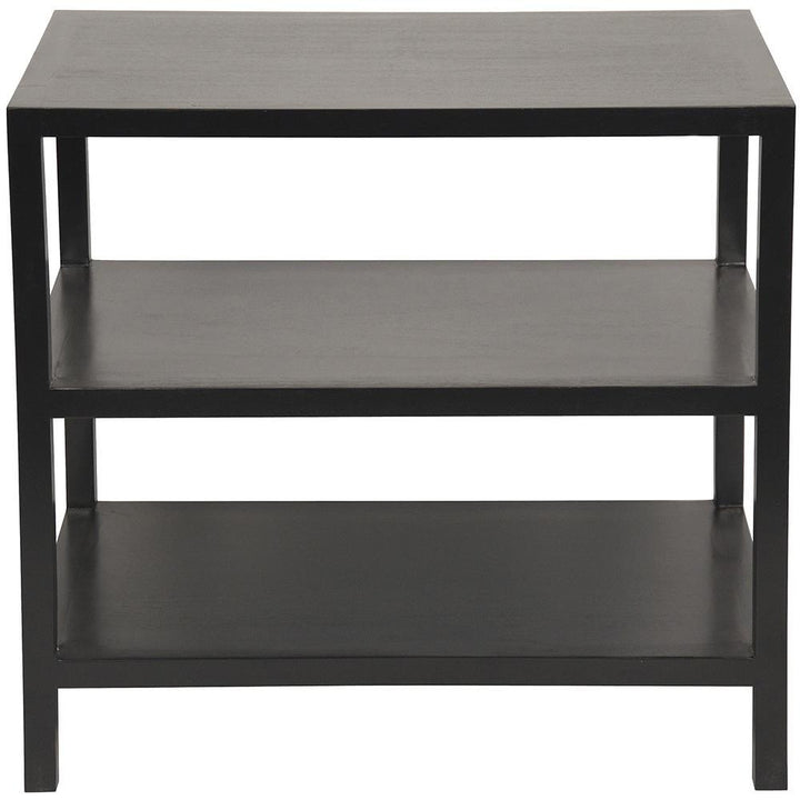2-Shelf Hand Rubbed Black Side Table