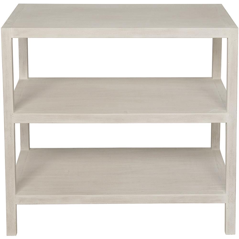 2 Shelf White Wash Side Table
