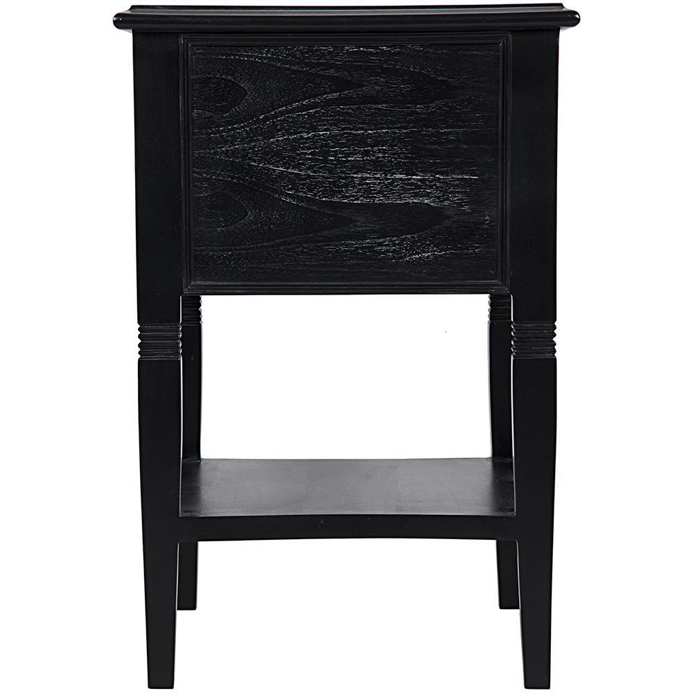 Olie 2-Drawer Hand Rubbed Black Side Table