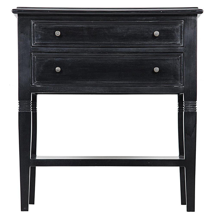 Olie 2-Drawer Hand Rubbed Black Side Table