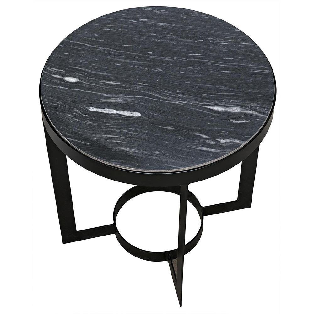 Palma Marble Side Table - Matte Black