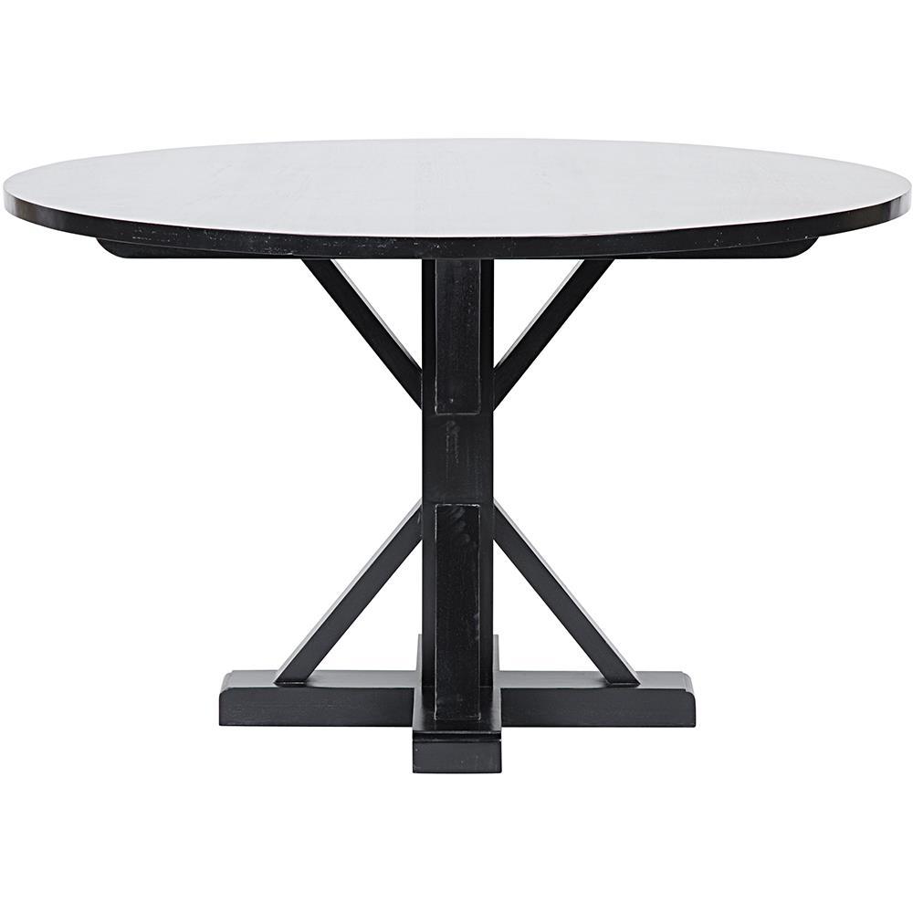 48" Criss-Cross Hand Rubbed Black Round Table