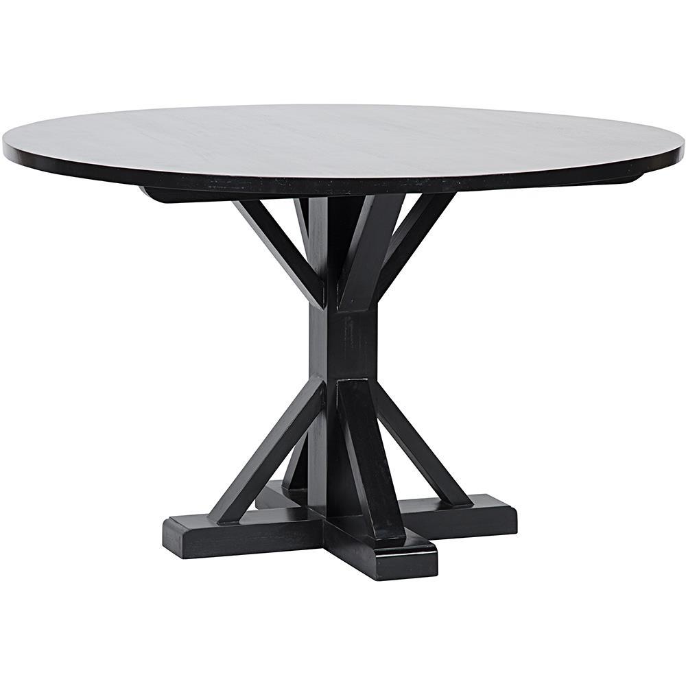 48" Criss-Cross Hand Rubbed Black Round Table