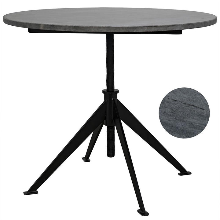 Miriam Marble Top Adjustable Table - Matte Black