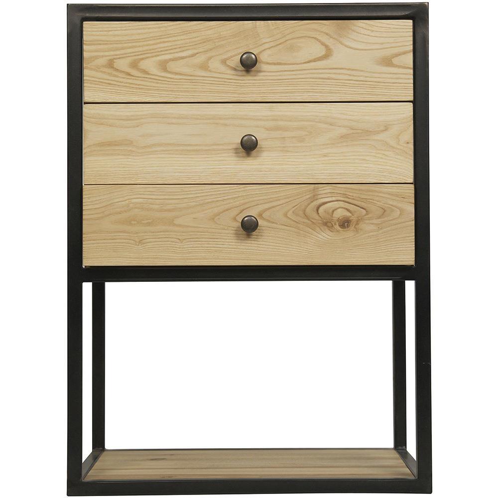 Paseo Elm with Black Metal Side Table