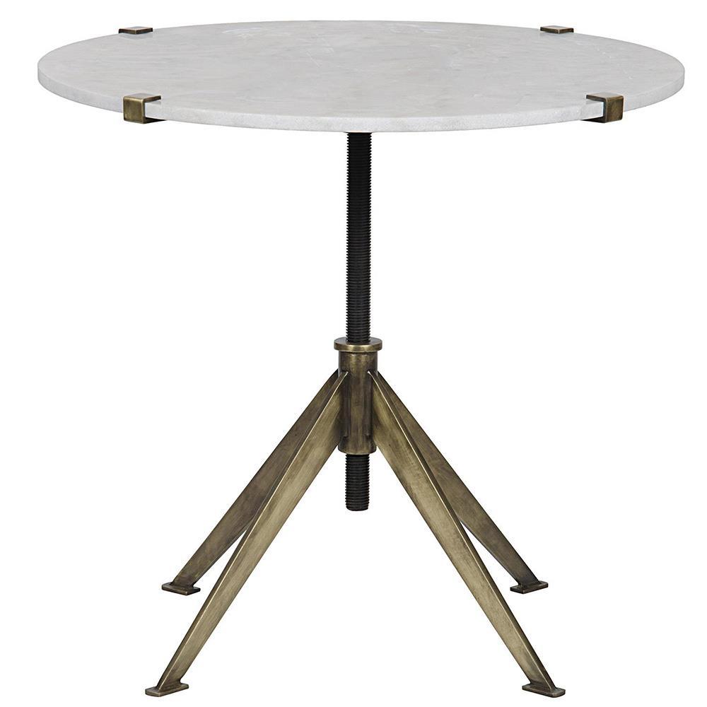 Della Large Adjustable Side Table - Antique Brass
