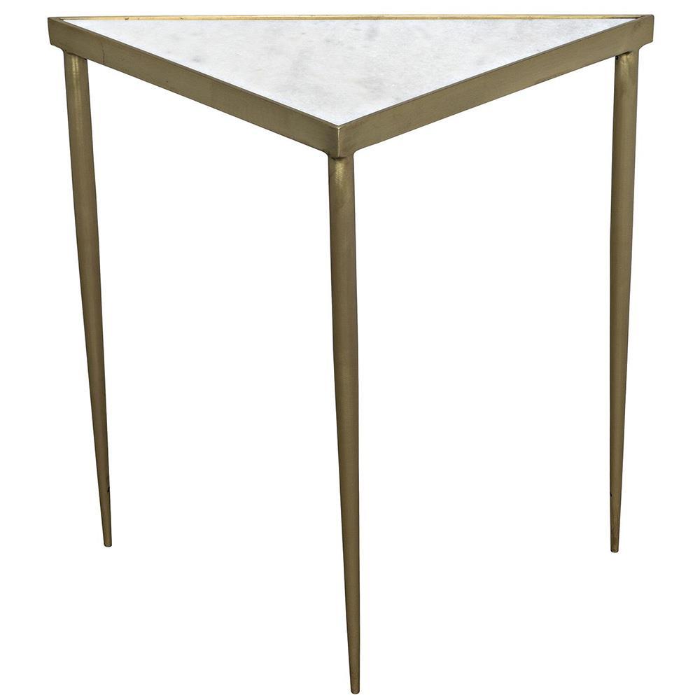 Cairo Triangle Side Table - Antique Brass