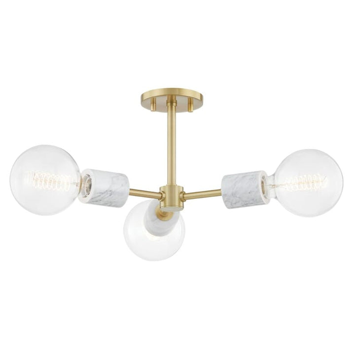 Hudson Valley Lighting Hudson Valley Lighting Mitzi Asime 3 Light Semi Flush - Available in 2 Colors Aged Brass H120603-AGB