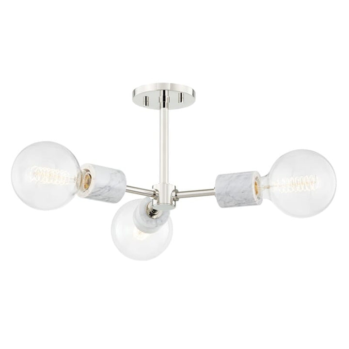 Hudson Valley Lighting Hudson Valley Lighting Mitzi Asime 3 Light Semi Flush - Available in 2 Colors Polished Nickel H120603-PN