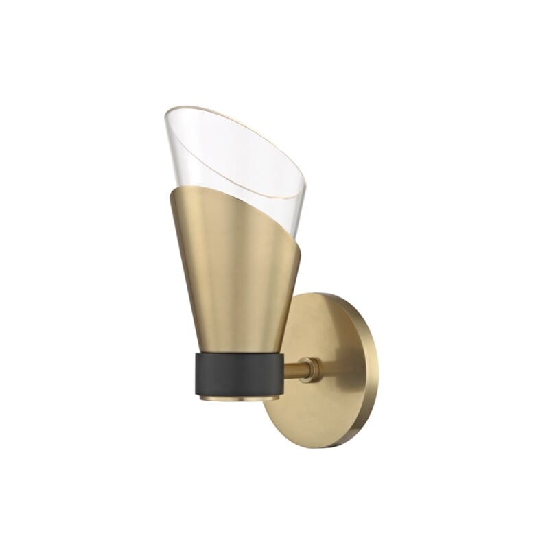 Hudson Valley Lighting Hudson Valley Lighting Mitzi Angie 1 Light Wall Sconce - Available in 2 Colors Aged Brass/Black H130101-AGB/BK