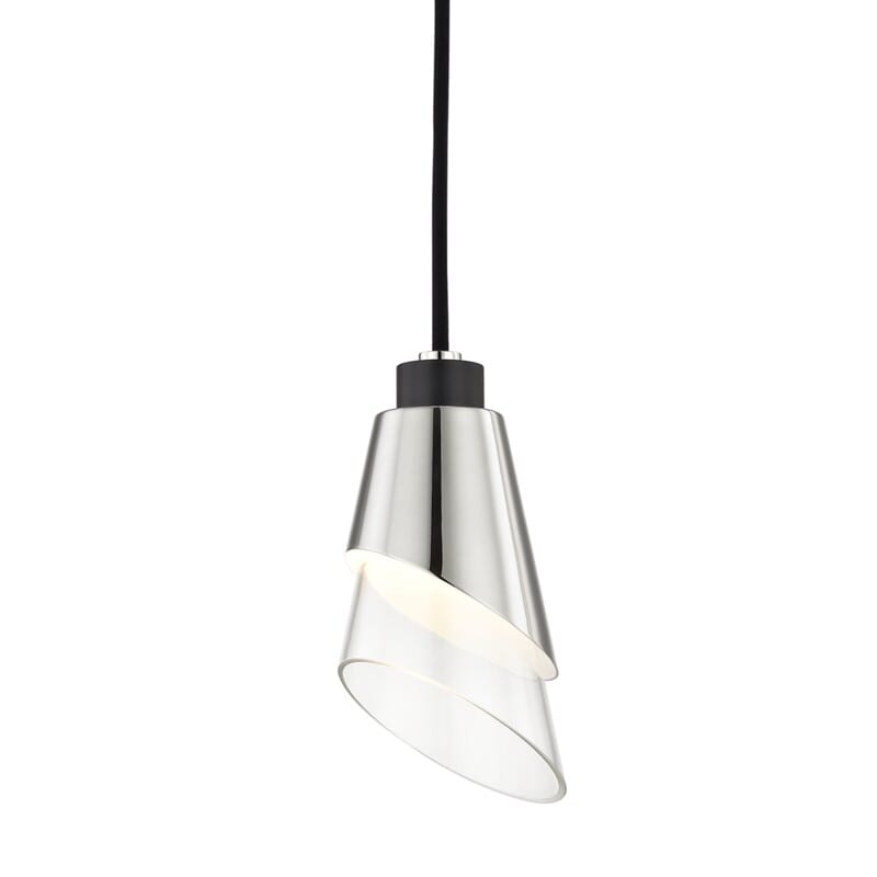 Hudson Valley Lighting Hudson Valley Lighting Mitzi Angie 1 Light Pendant - Available in 2 Colors Polished Nickel/Black H130701-PN/BK