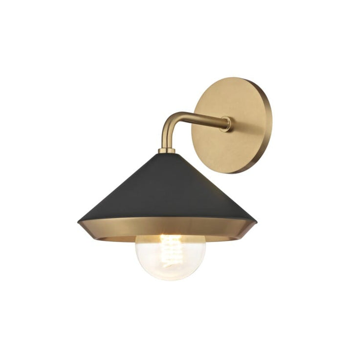 Hudson Valley Lighting Hudson Valley Lighting Mitzi Marnie 1 Light Wall Sconce - Available in 3 Colors Aged Brass/Black H139101-AGB/BK