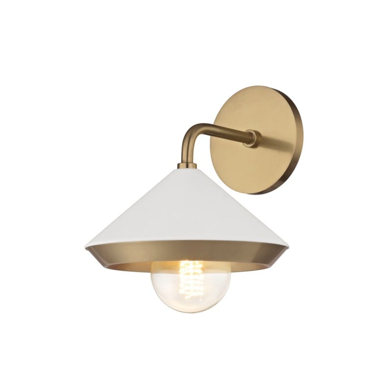 Hudson Valley Lighting Hudson Valley Lighting Mitzi Marnie 1 Light Wall Sconce - Available in 3 Colors Aged Brass/White H139101-AGB/WH