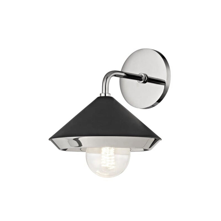Hudson Valley Lighting Hudson Valley Lighting Mitzi Marnie 1 Light Wall Sconce - Available in 3 Colors Polished Nickel/Black H139101-PN/BK