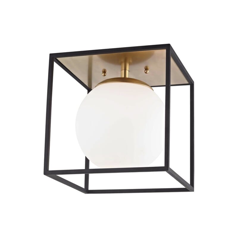 Hudson Valley Lighting Hudson Valley Lighting Mitzi Aira 1 Light Flush Mount - Available in 2 Colors Aged Brass/Black / Large H141501L-AGB/BK
