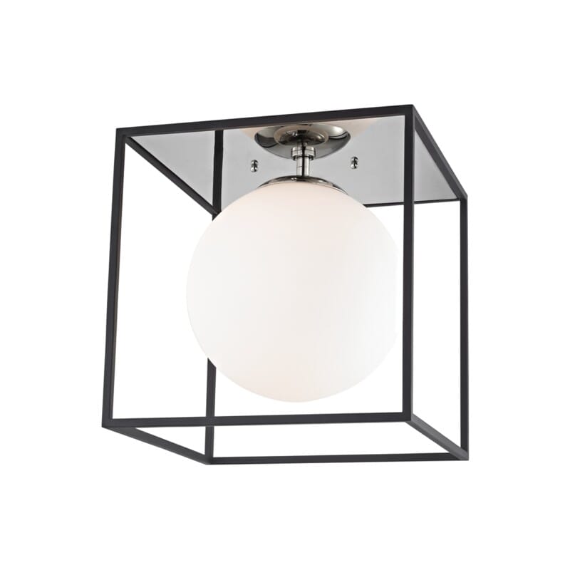 Hudson Valley Lighting Hudson Valley Lighting Mitzi Aira 1 Light Flush Mount - Available in 2 Colors Polished Nickel/Black / Large H141501L-PN/BK