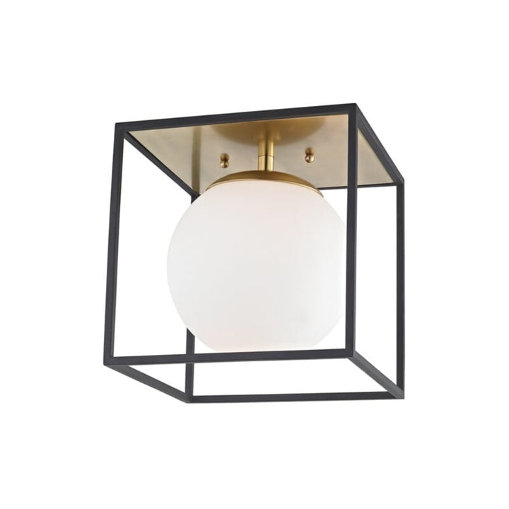 Hudson Valley Lighting Hudson Valley Lighting Mitzi Aira 1 Light Flush Mount - Available in 2 Colors Aged Brass/Black / Small H141501S-AGB/BK