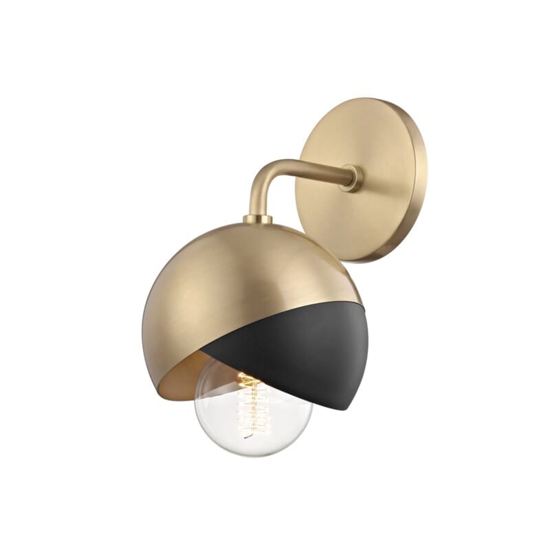 Hudson Valley Lighting Hudson Valley Lighting Mitzi Emma 1 Light Wall Sconce - Available in 3 Colors Aged Brass/Black H168101-AGB/BK