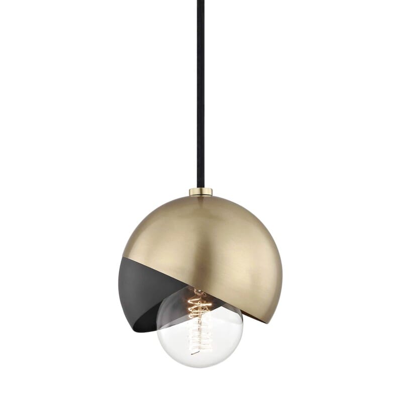 Hudson Valley Lighting Hudson Valley Lighting Mitzi Emma 1 Light Pendant - Available in 3 Colors Aged Brass/Black H168701-AGB/BK