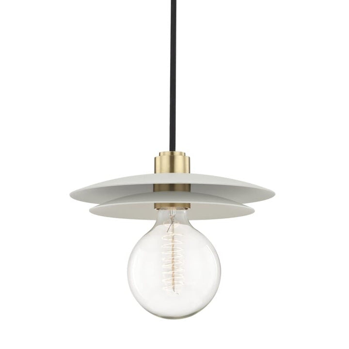Hudson Valley Lighting Hudson Valley Lighting Mitzi Milla 1 Light Pendant - Available in 2 Colors Aged Brass/White / Large H175701L-AGB/WH