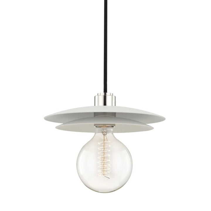 Hudson Valley Lighting Hudson Valley Lighting Mitzi Milla 1 Light Pendant - Available in 2 Colors Polished Nickel/White / Large H175701L-PN/WH