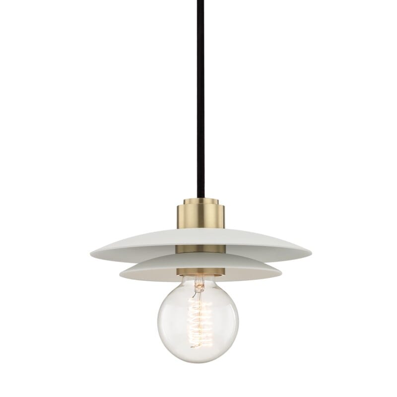 Hudson Valley Lighting Hudson Valley Lighting Mitzi Milla 1 Light Pendant - Available in 2 Colors Aged Brass/White / Small H175701S-AGB/WH