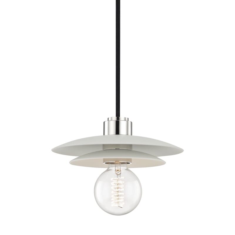 Hudson Valley Lighting Hudson Valley Lighting Mitzi Milla 1 Light Pendant - Available in 2 Colors Polished Nickel/White / Small H175701S-PN/WH
