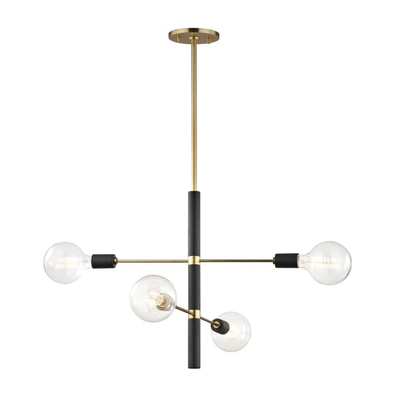 Hudson Valley Lighting Hudson Valley Lighting Mitzi Astrid 4 Light Chandelier - Available in 2 Colors Aged Brass/Black H178804-AGB/BK