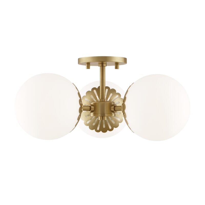 Hudson Valley Lighting Hudson Valley Lighting Mitzi Paige 3 Light Semi Flush - Available in 3 Colors Aged Brass H193603-AGB