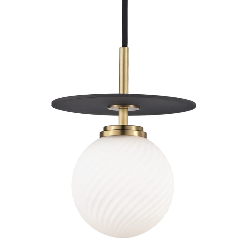 Hudson Valley Lighting Hudson Valley Lighting Mitzi Ellis 1 Light Small Pendant - Available in 2 Colors Aged Brass/Black H200701S-AGB/BK