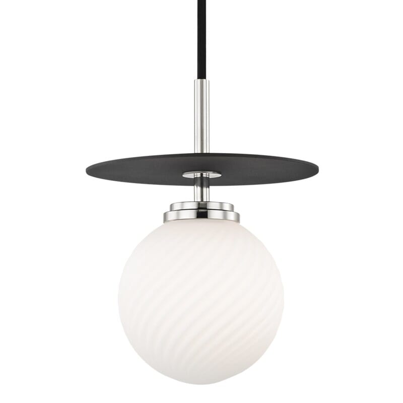 Hudson Valley Lighting Hudson Valley Lighting Mitzi Ellis 1 Light Small Pendant - Available in 2 Colors Polished Nickel/Black H200701S-PN/BK