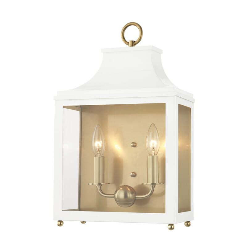 Hudson Valley Lighting Hudson Valley Lighting Mitzi Leigh 2 Light Wall Sconce - Available in 7 Colors Aged Brass/White H259102-AGB/WH