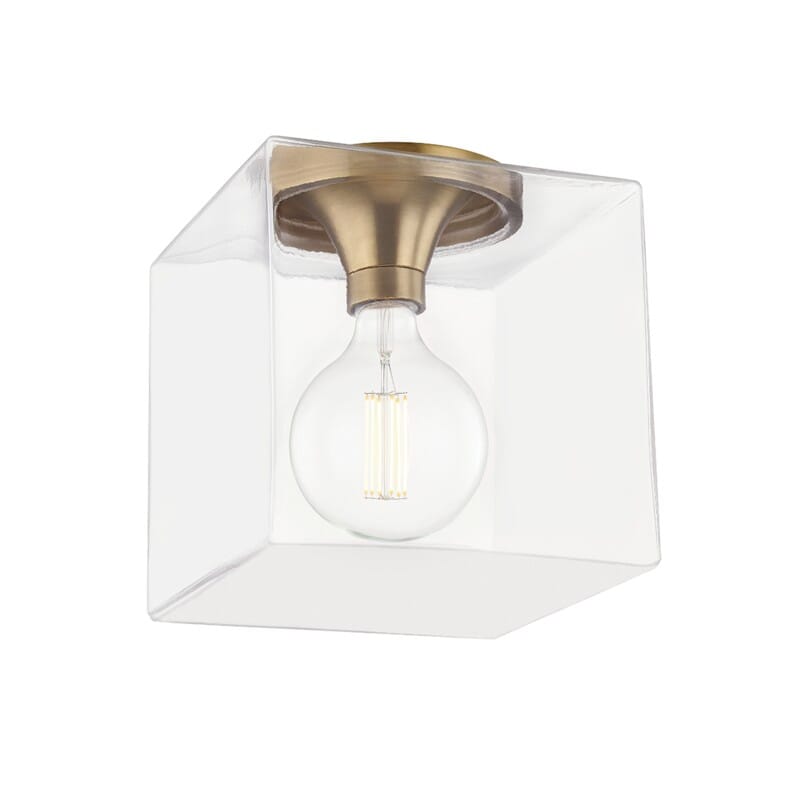 Hudson Valley Lighting Hudson Valley Lighting Mitzi Grace 1 Light Flush Mount - Square - Available in 2 Colors Aged Brass / Large H284501SQL-AGB
