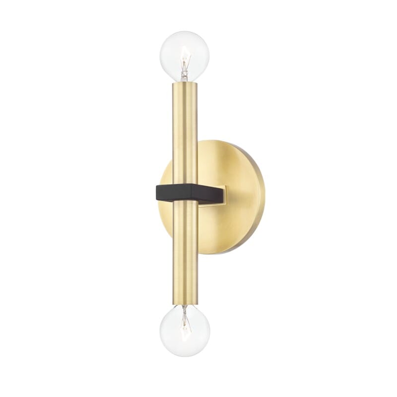 Hudson Valley Lighting Hudson Valley Lighting Mitzi Colette 2 Light Wall Sconce - Available in 2 Colors Aged Brass/Black H296102-AGB/BK