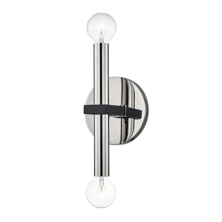 Hudson Valley Lighting Hudson Valley Lighting Mitzi Colette 2 Light Wall Sconce - Available in 2 Colors Polished Nickel/Black H296102-PN/BK