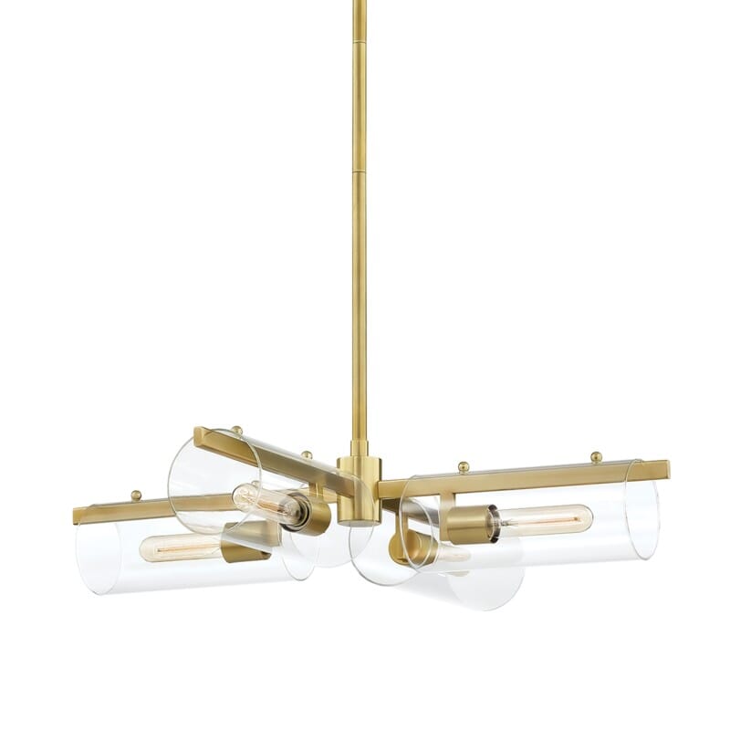 Hudson Valley Lighting Hudson Valley Lighting Mitzi Ariel 4 Light Chandelier - Available in 3 Colors Aged Brass H326804-AGB
