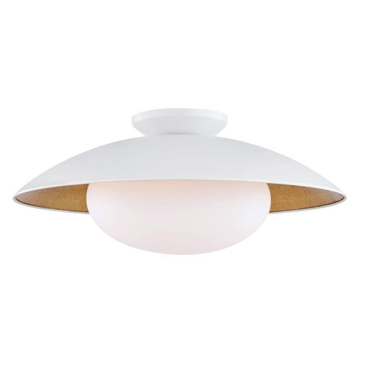 Hudson Valley Lighting Hudson Valley Lighting Mitzi Cadence 1 Light Large Semi Flush - Available in 2 Colors White/Gold Leaf / Large H368601L-WH/GL