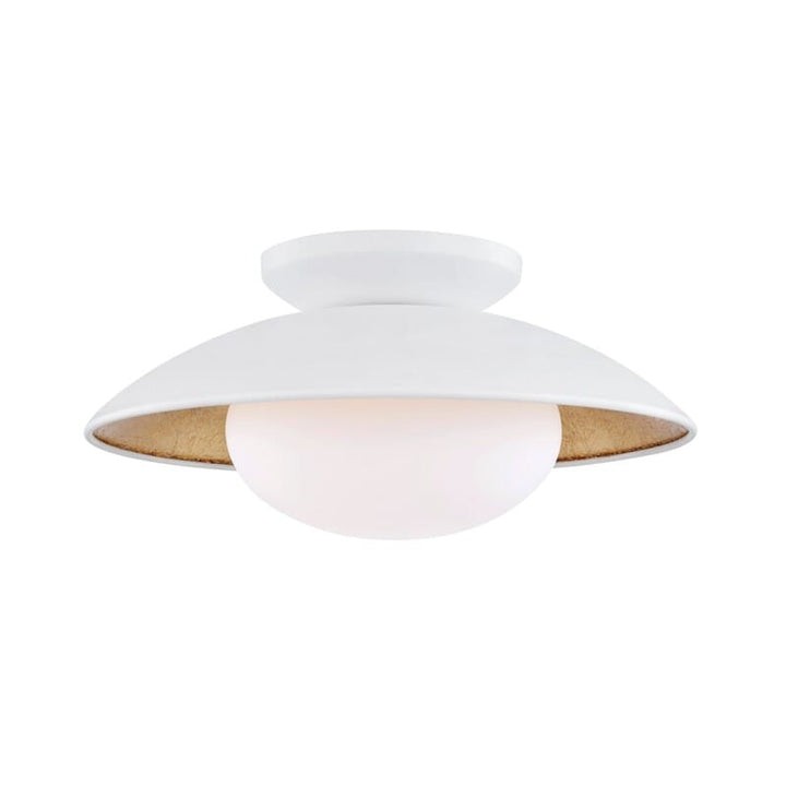 Hudson Valley Lighting Hudson Valley Lighting Mitzi Cadence 1 Light Large Semi Flush - Available in 2 Colors White/Gold Leaf / Medium H368601M-WH/GL