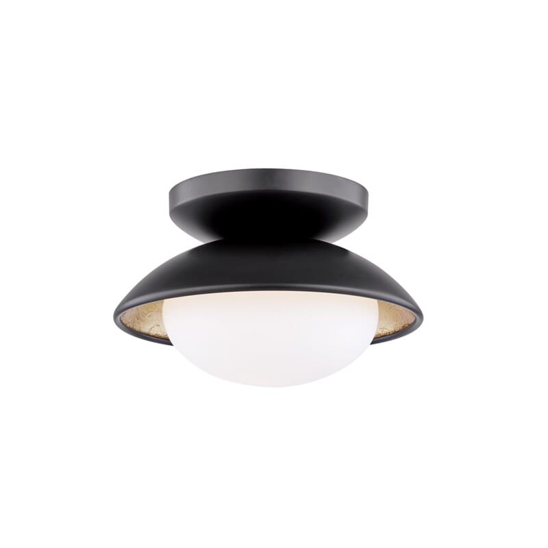 Hudson Valley Lighting Hudson Valley Lighting Mitzi Cadence 1 Light Large Semi Flush - Available in 2 Colors Black/Gold Leaf / Small H368601S-BLK/GL