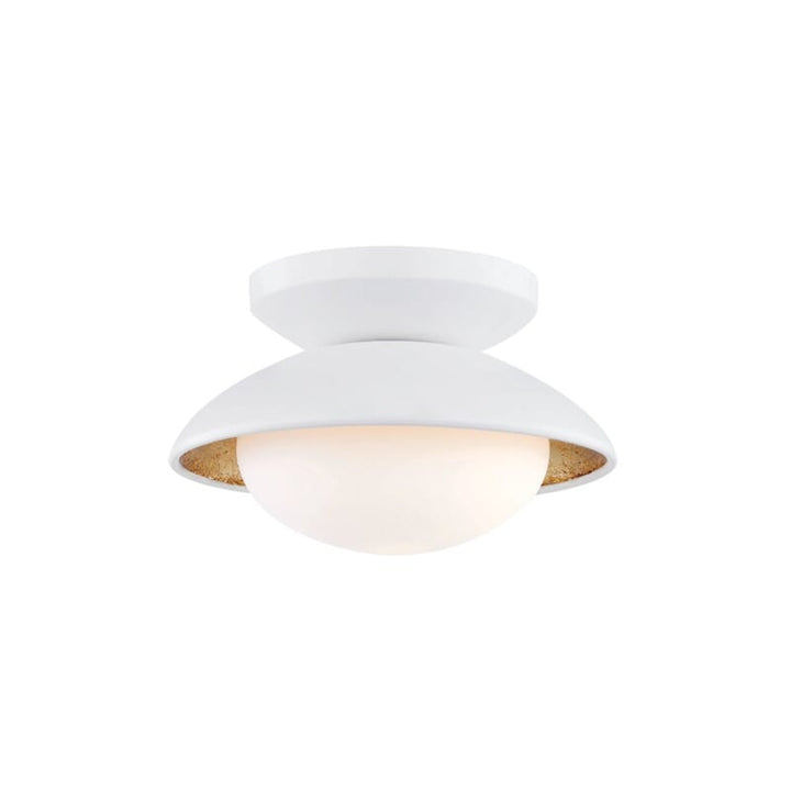 Hudson Valley Lighting Hudson Valley Lighting Mitzi Cadence 1 Light Large Semi Flush - Available in 2 Colors White/Gold Leaf / Small H368601S-WH/GL