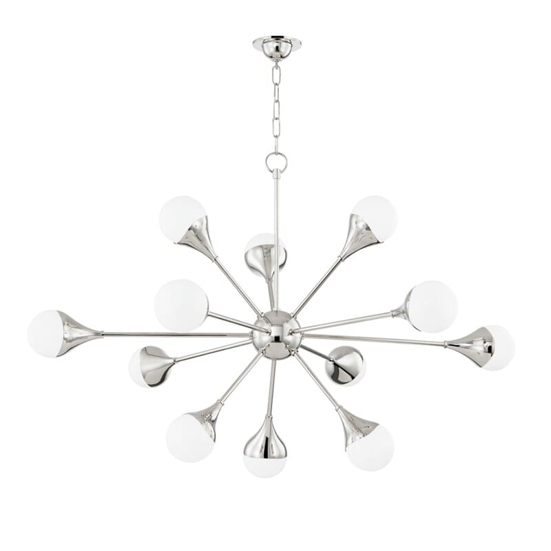 Hudson Valley Lighting Hudson Valley Lighting Mitzi Ariana 12 Light Chandelier - Available in 3 Colors Polished Nickel H375812-PN