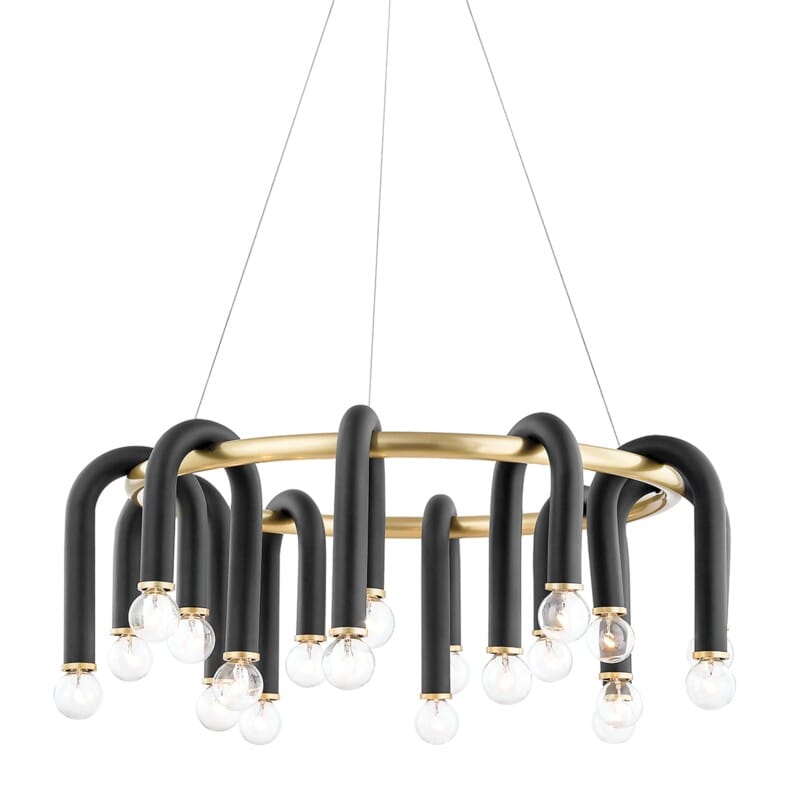 Hudson Valley Lighting Hudson Valley Lighting Mitzi Whit 20 Light Chandelier - Available in 2 Colors Aged Brass/Black H382820-AGB/BK