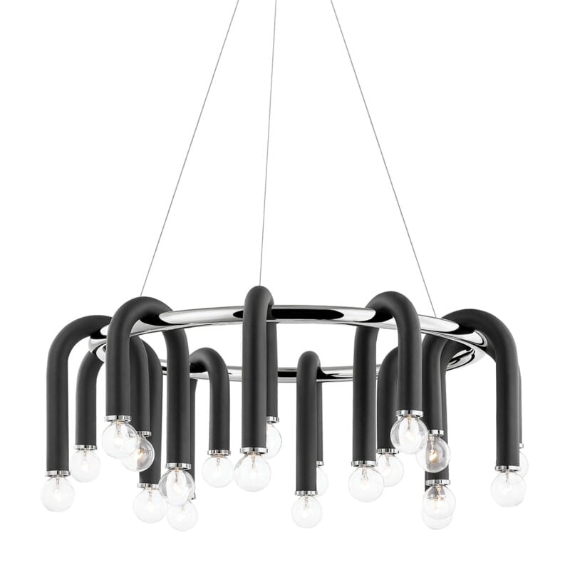 Hudson Valley Lighting Hudson Valley Lighting Mitzi Whit 20 Light Chandelier - Available in 2 Colors Polished Nickel/Black H382820-PN/BK