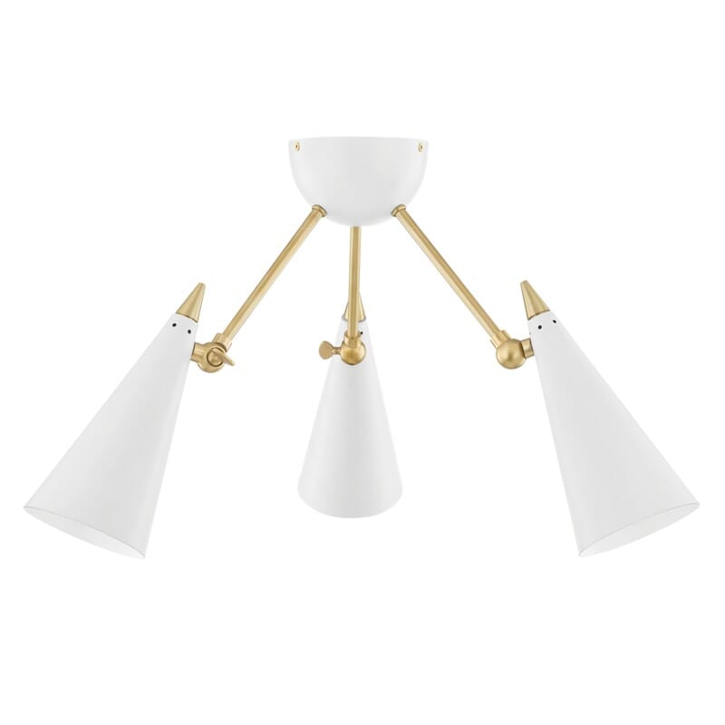 Hudson Valley Lighting Hudson Valley Lighting Mitzi Moxie 3 Light Semi Flush - Available in 2 Colors Aged Brass/White H441603-AGB/WH